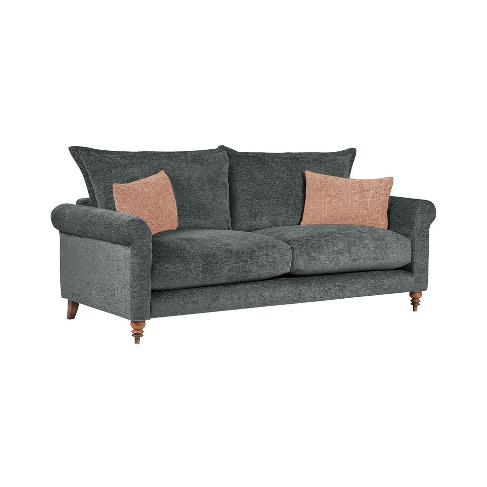 Bassett 4 Seater High Back Sofa in Charcoal Fabric 1