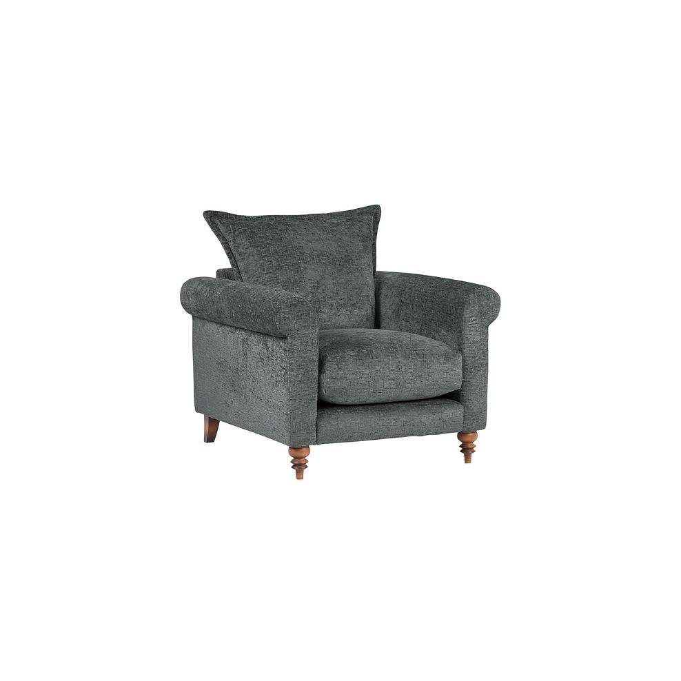 Bassett Armchair in Charcoal Fabric 1