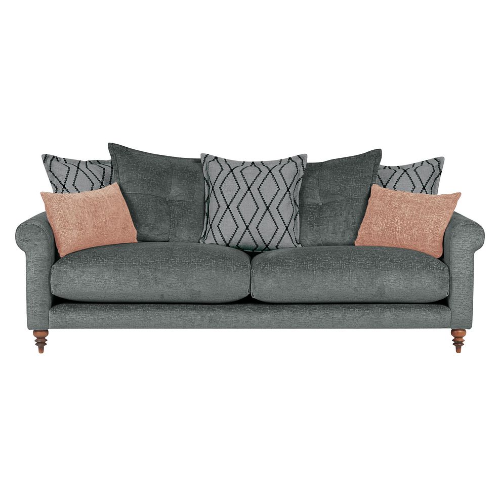 Bassett Large 4 Seater Pillow Back Sofa in Charcoal Fabric 2