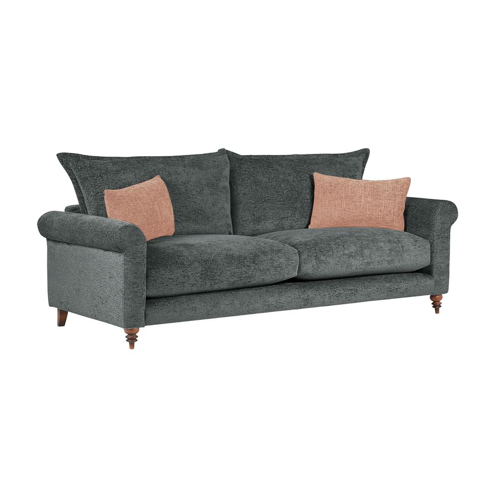 Bassett Large 4 Seater High Back Sofa in Charcoal Fabric 1