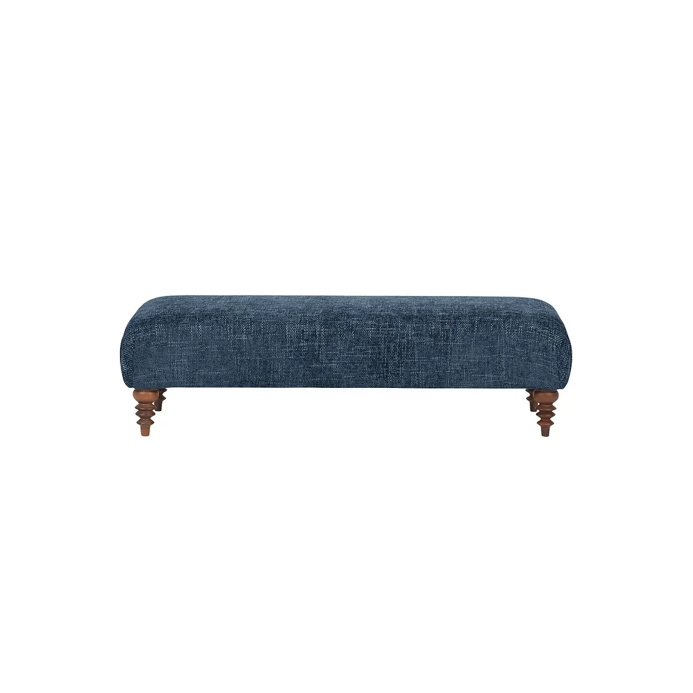 Bassett Footstool in Denim Fabric 2