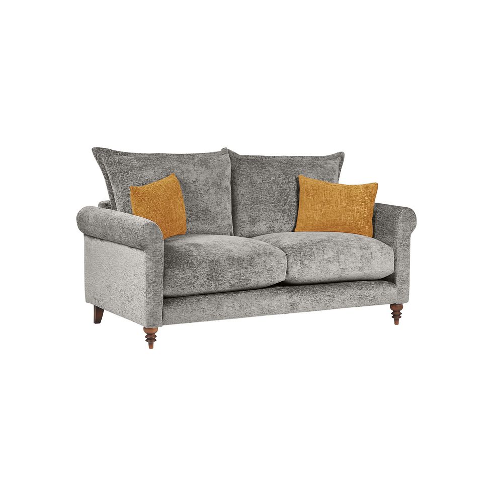 Bassett 2 Seater High Back Sofa in Grey Fabric 1