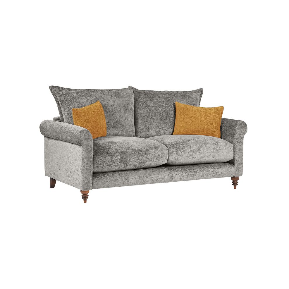 Bassett 3 Seater High Back Sofa in Grey Fabric 1
