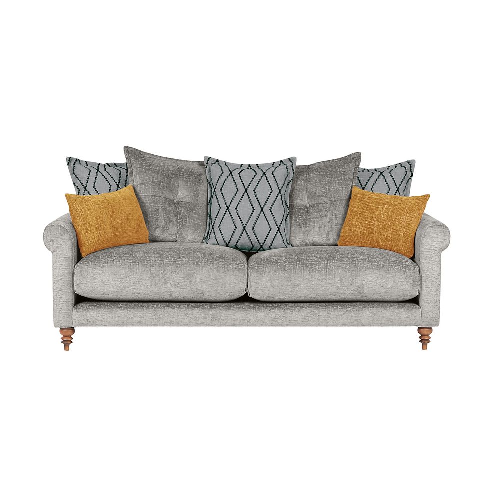 Bassett 4 Seater Pillow Back Sofa in Grey Fabric 2