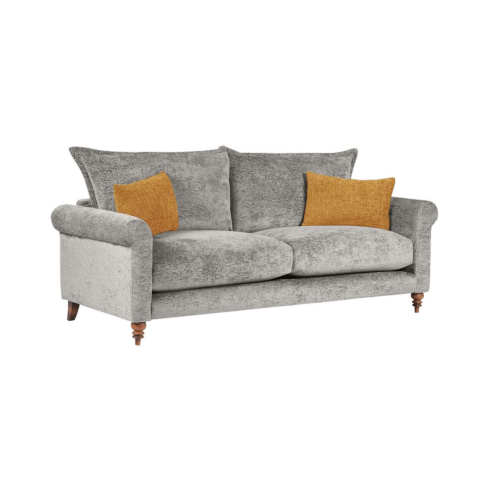 Bassett 4 Seater High Back Sofa in Grey Fabric 1