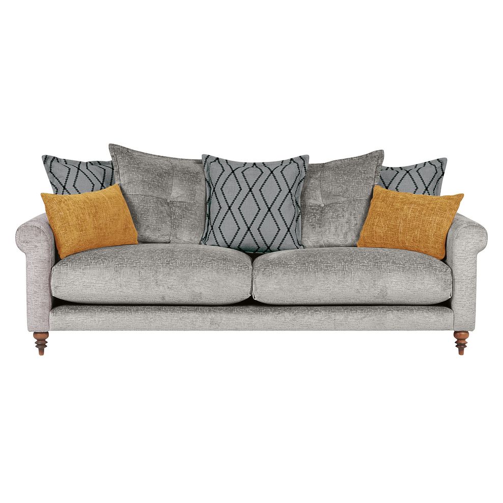Bassett Large 4 Seater Pillow Back Sofa in Grey Fabric 2
