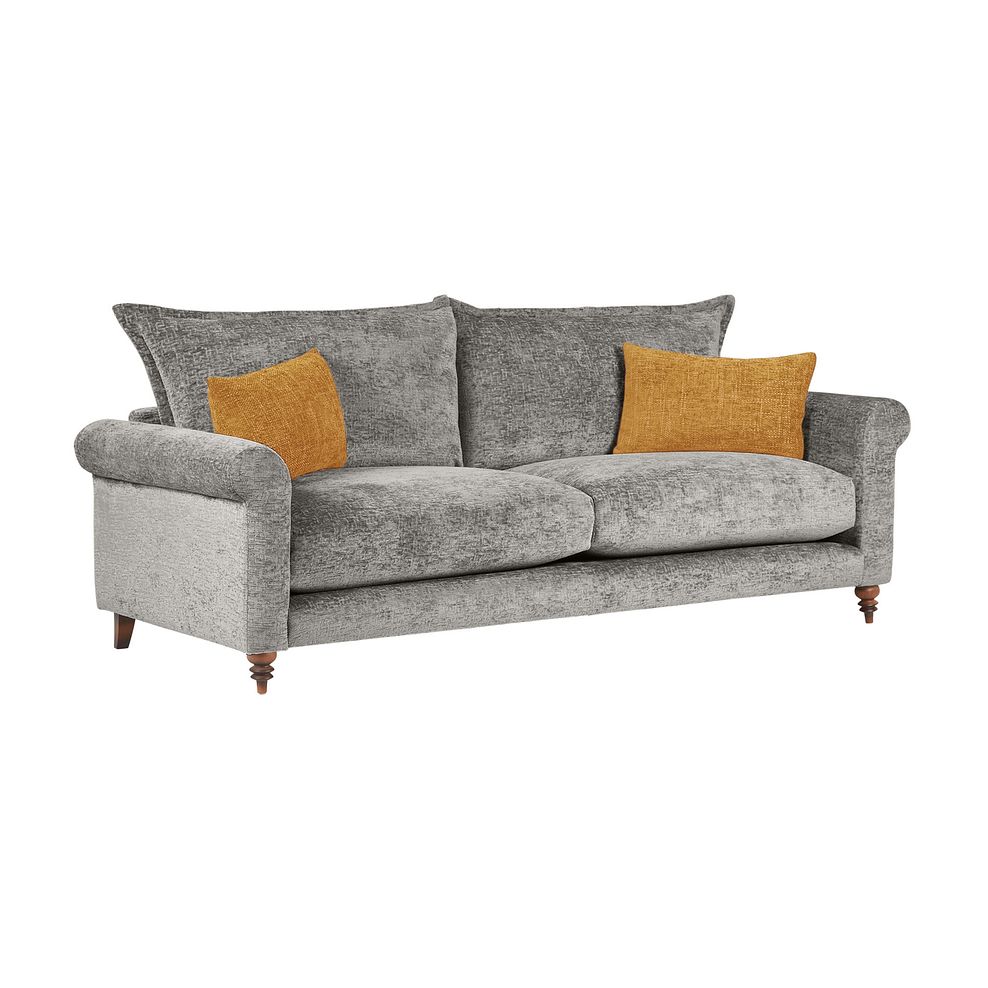 Bassett Large 4 Seater High Back Sofa in Grey Fabric 1