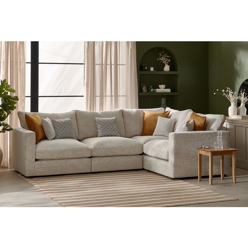 Malvern 4 Seat Modular Corner Sofa in Beige fabric - Group 2 1
