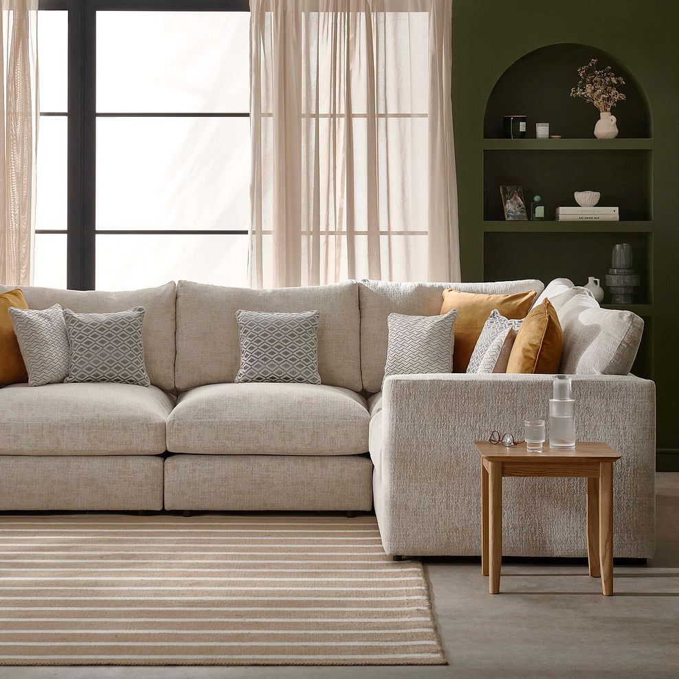 Malvern 4 Seat Modular Corner Sofa in Beige fabric - Group 2 2