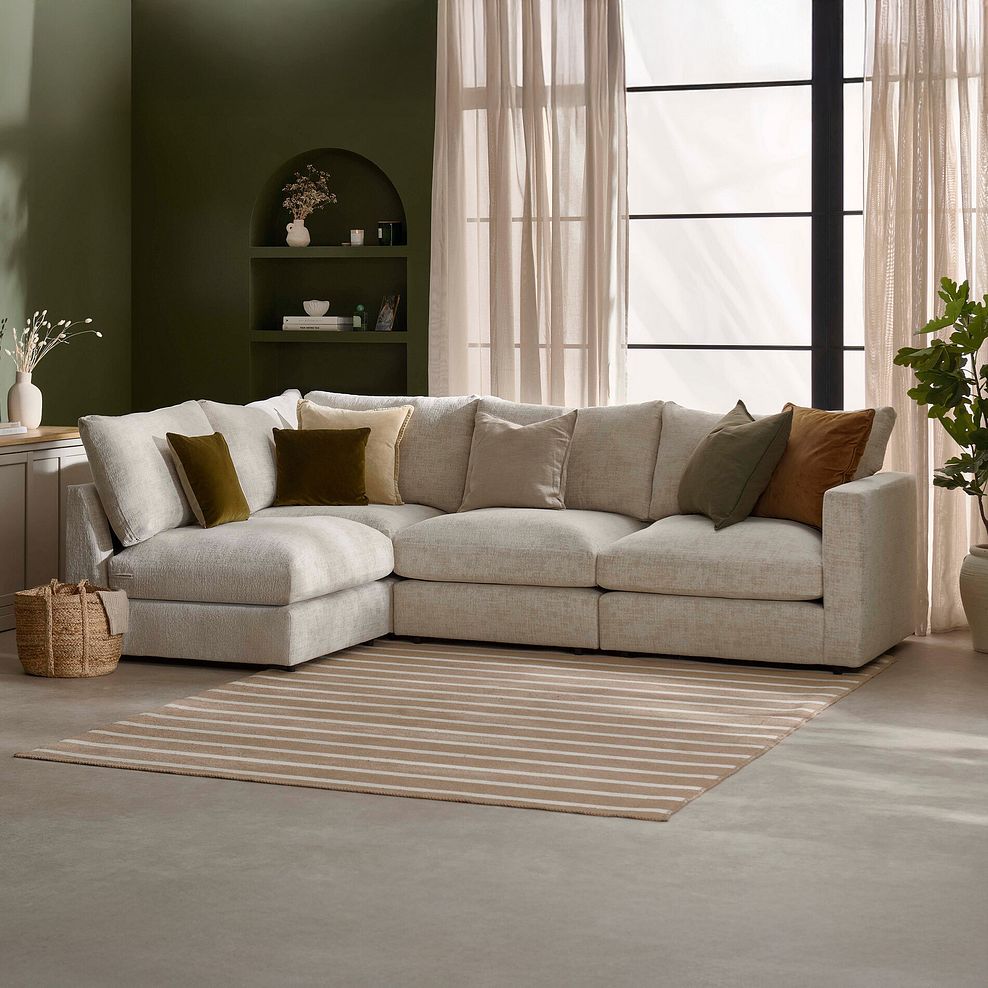 Malvern 4 Seat Right Hand Modular Corner Sofa in Beige fabric - Group 5 1