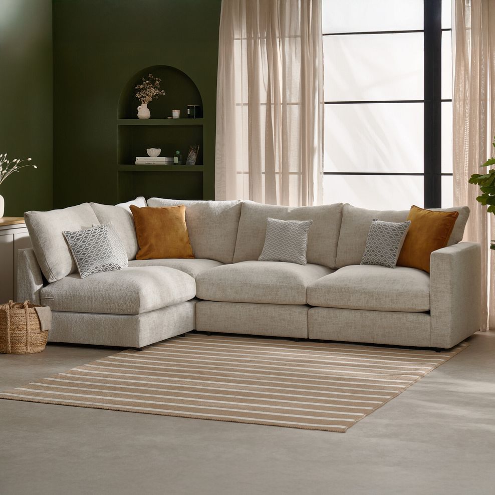 Malvern 4 Seat Right Hand Modular Corner Sofa in Beige fabric - Group 5 2