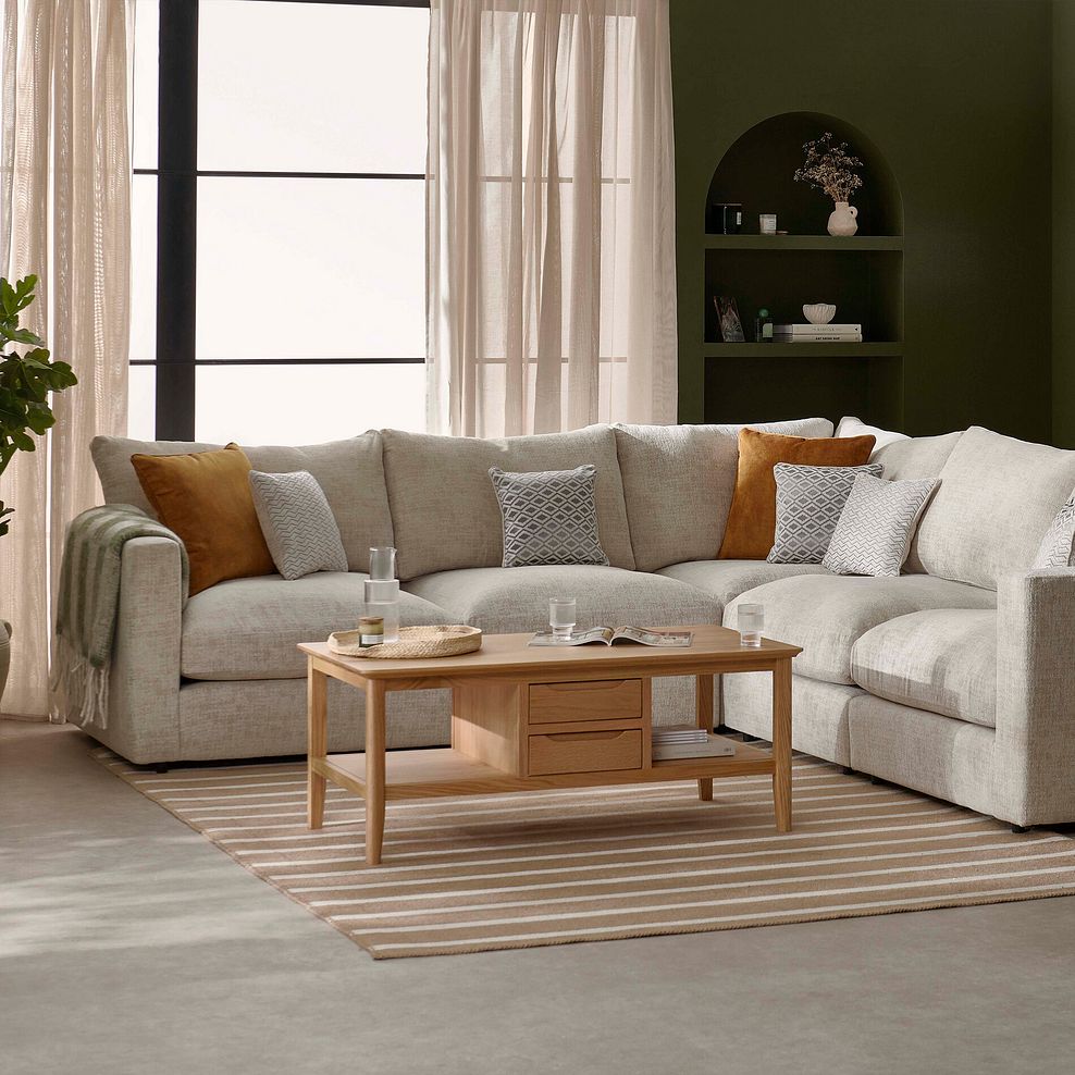 Malvern 5 Seat Modular Corner Sofa in Beige fabric - Group 3 3