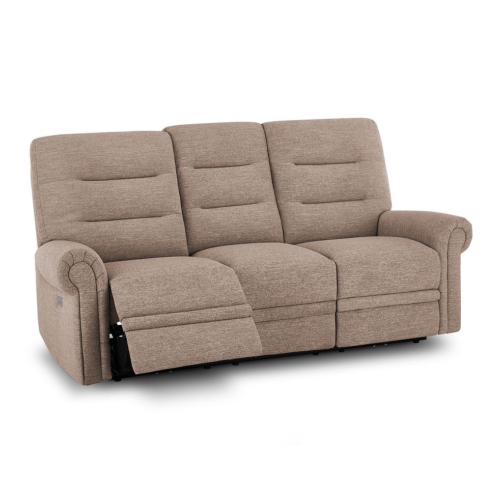 Eastbourne Recliner 3 Seater with USB in Dorset Beige Fabric 3