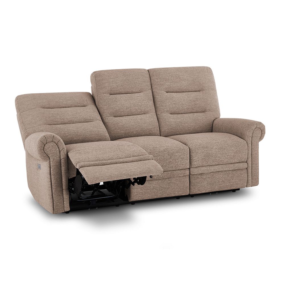 Eastbourne Recliner 3 Seater with USB in Dorset Beige Fabric 4