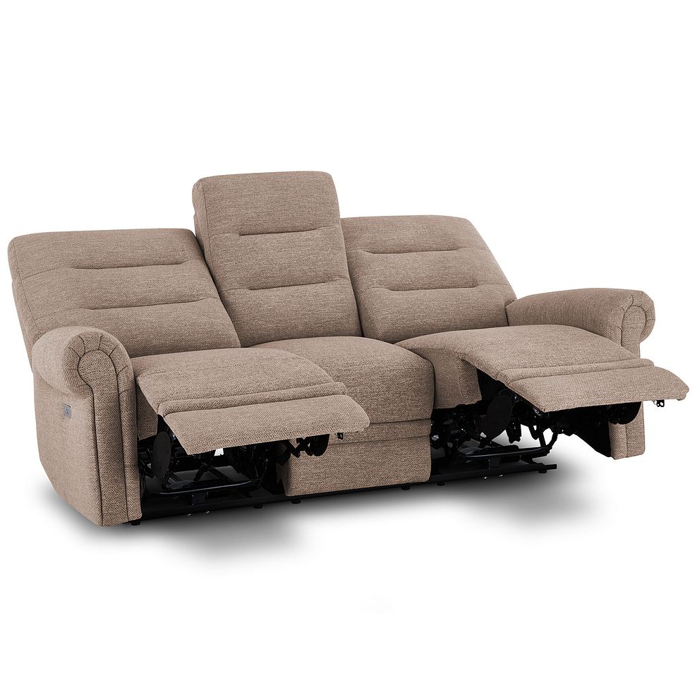 Eastbourne Recliner 3 Seater with USB in Dorset Beige Fabric 5