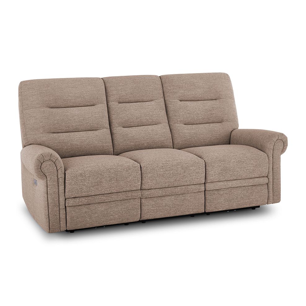 Eastbourne Recliner 3 Seater with USB in Dorset Beige Fabric 1
