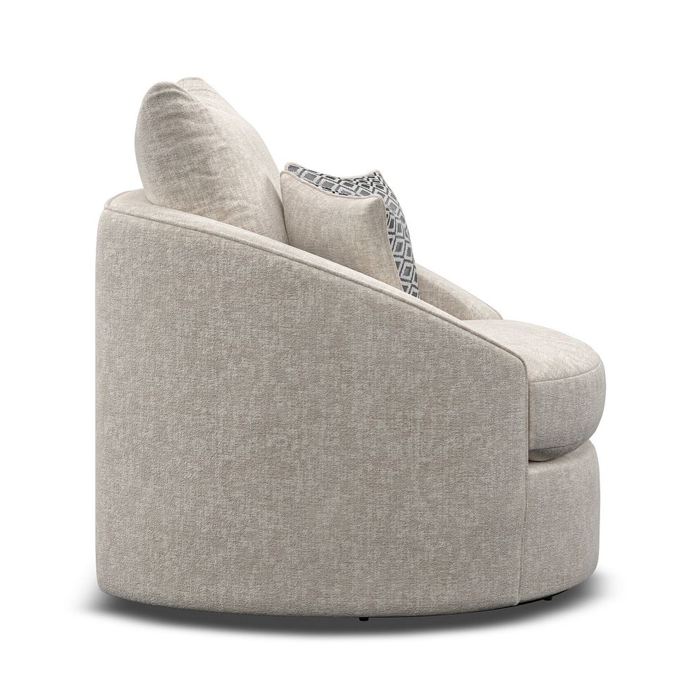 Malvern Swivel Cuddler Chair in Beige fabric 5