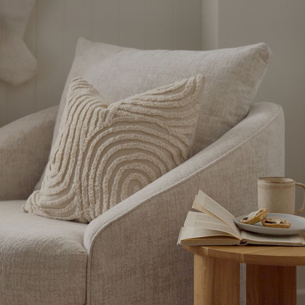 Malvern Swivel Cuddler Chair in Beige fabric 2