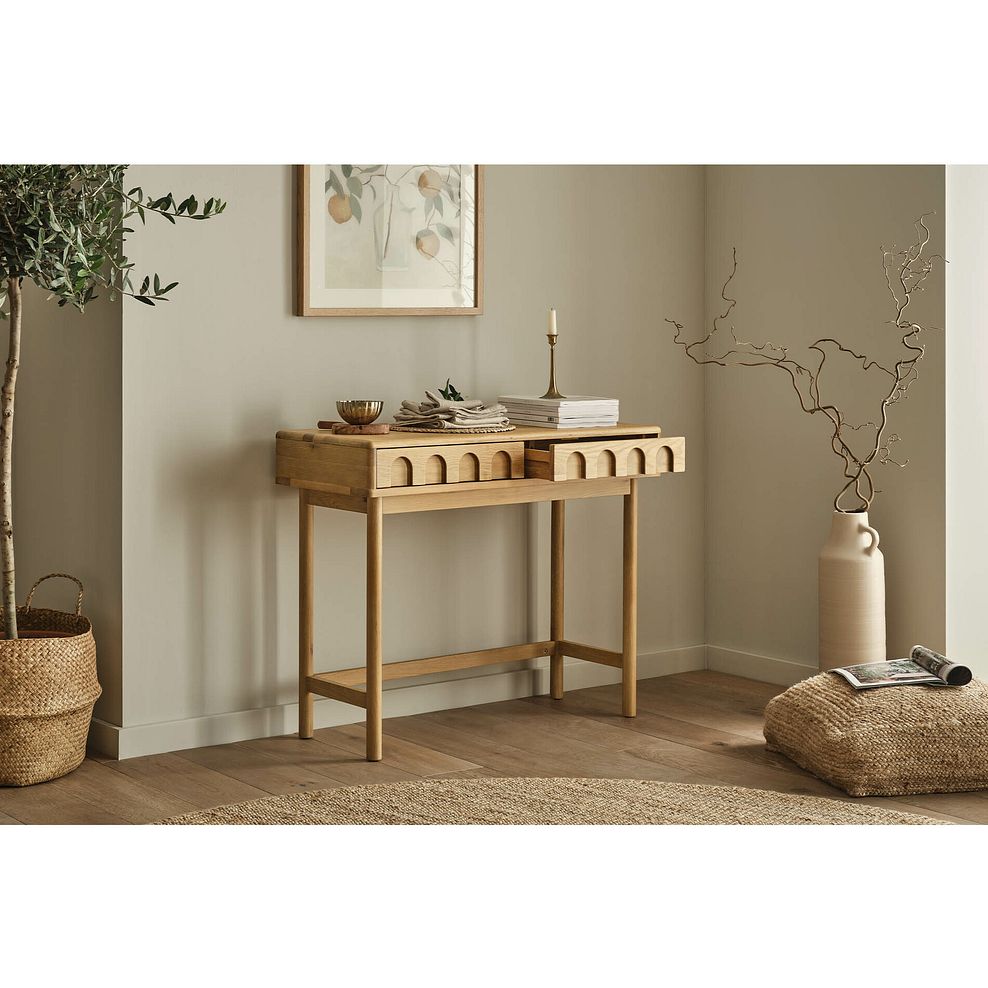 Belgrave Solid Natural Oak Console Table 2