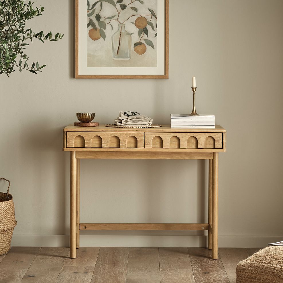 Belgrave Solid Natural Oak Console Table 2