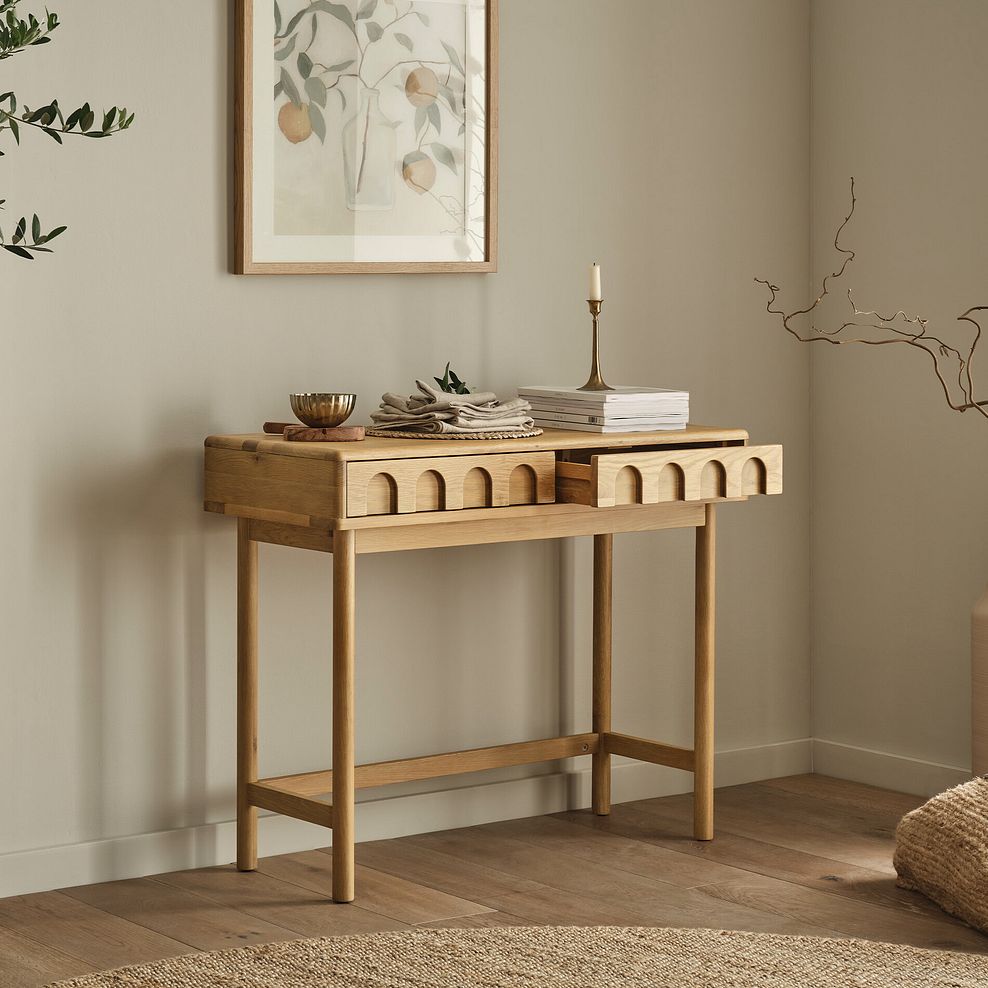 Belgrave Solid Natural Oak Console Table 4