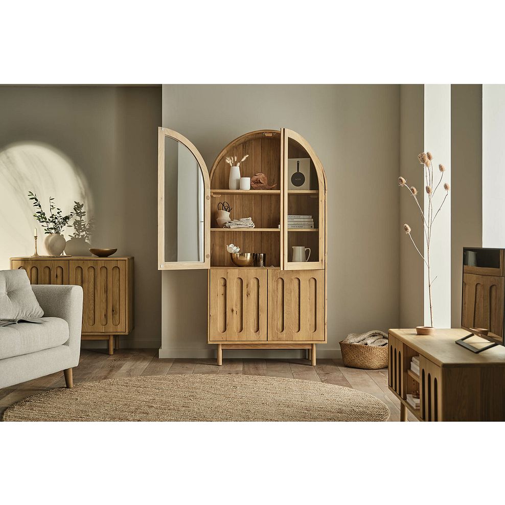 Belgrave Solid Natural Oak Display Cabinet 1