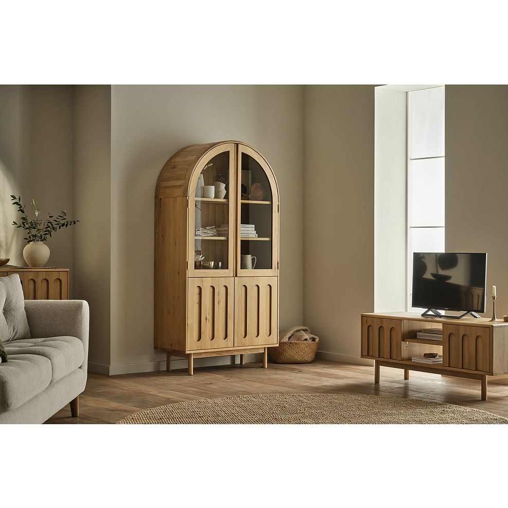 Belgrave Solid Natural Oak Display Cabinet 2