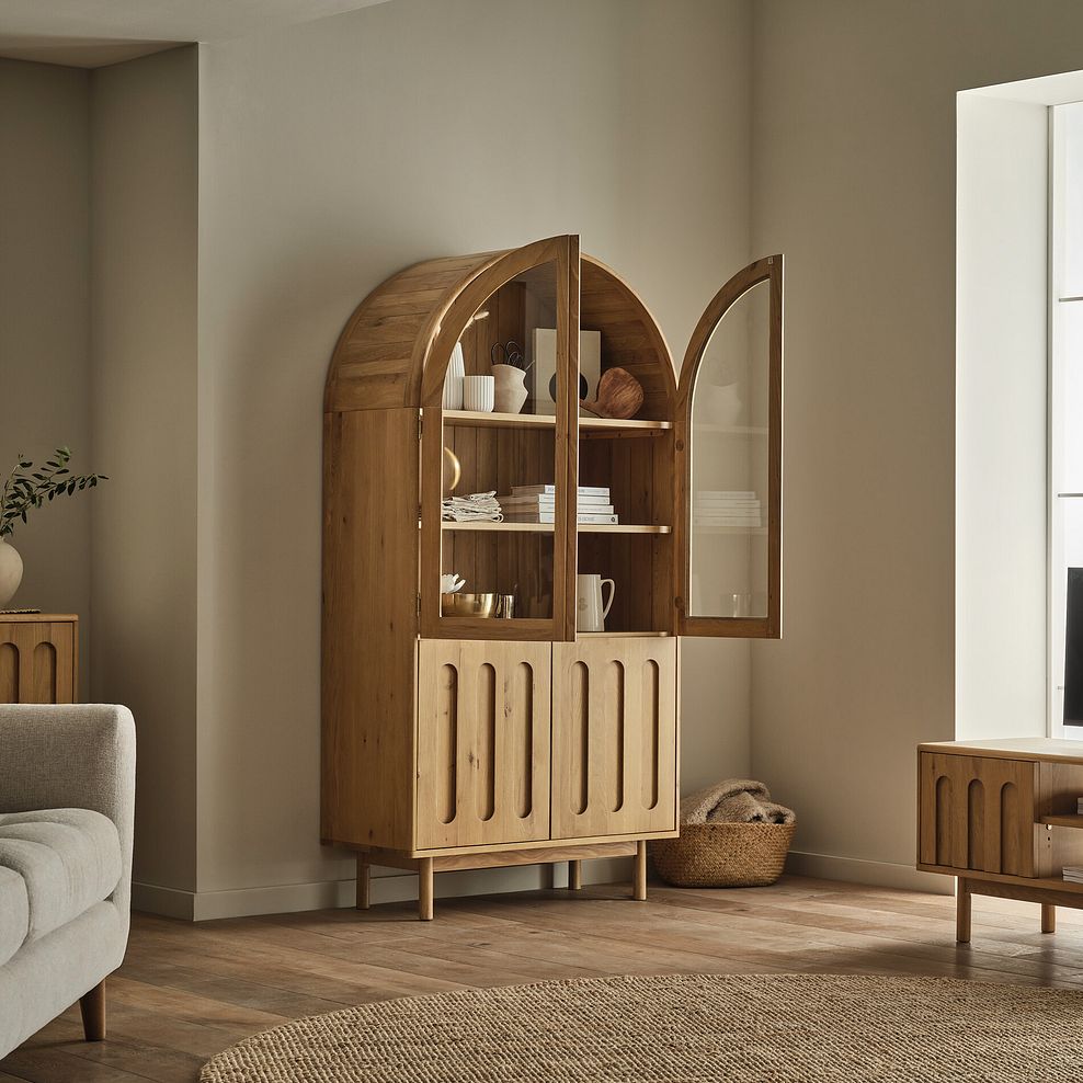 Belgrave Solid Natural Oak Display Cabinet 3