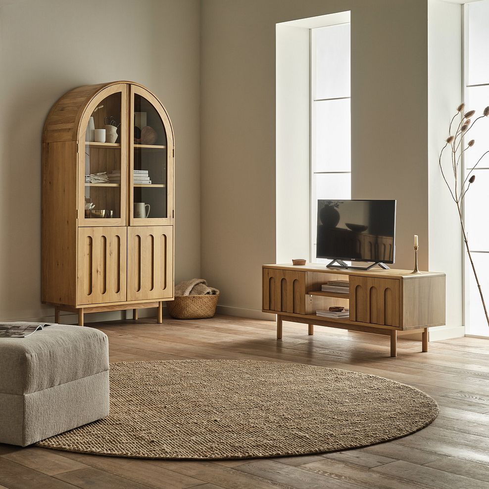 Belgrave Solid Natural Oak Large TV Unit 5