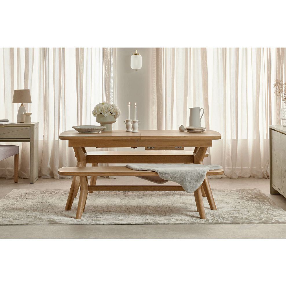 Bentley Natural Solid Oak Bench 3