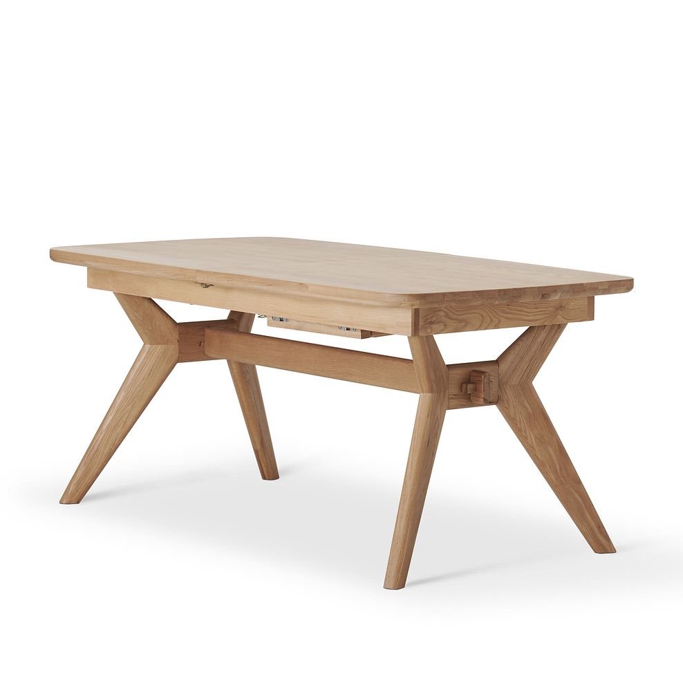 Bentley Natural Oak Extending Dining Table + 1 Bentley Bench and 4 Scroll Back Heritage Mink Chairs 4