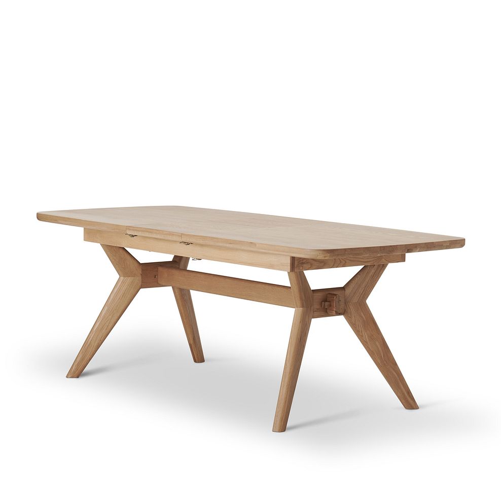 Bentley Natural Oak Extending Dining Table + 1 Bentley Bench and 4 Scroll Back Heritage Mink Chairs 5