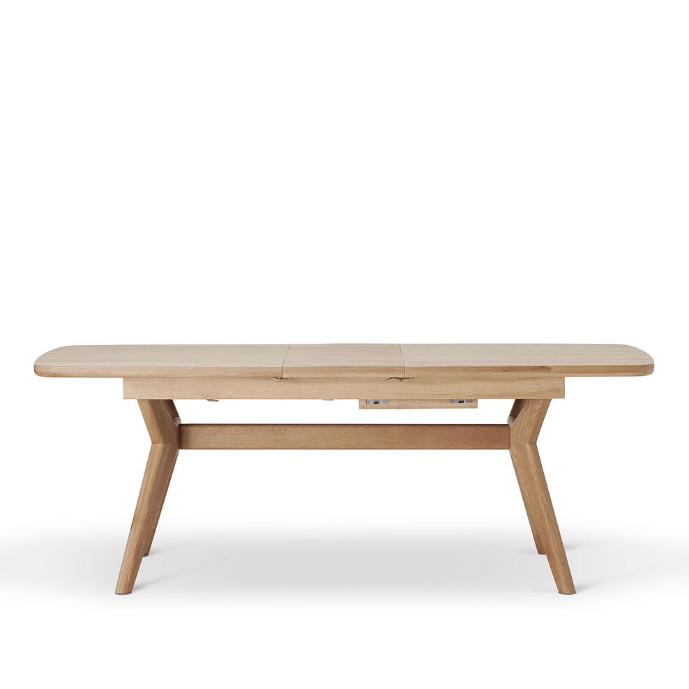Bentley Natural Oak Extending Dining Table + 1 Bentley Bench and 4 Scroll Back Heritage Mink Chairs 8