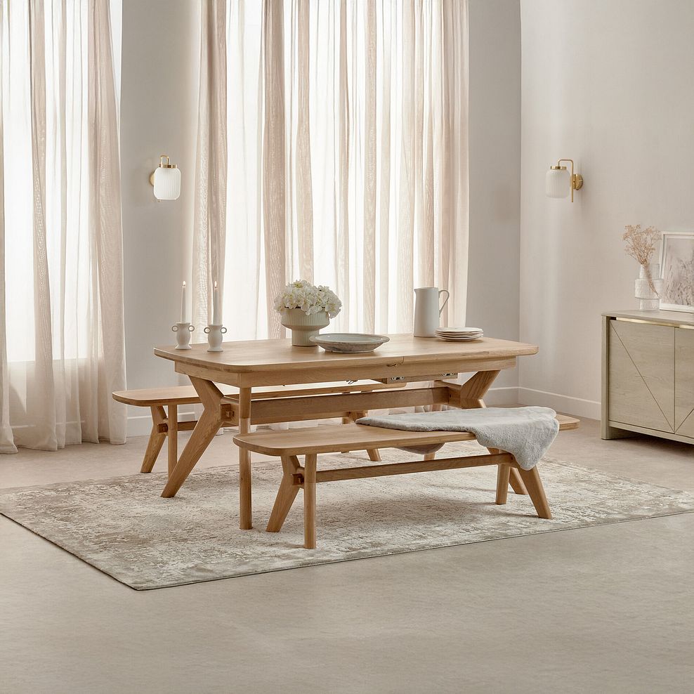Bentley Natural Solid Oak Extending Dining Table 170-250cm 1