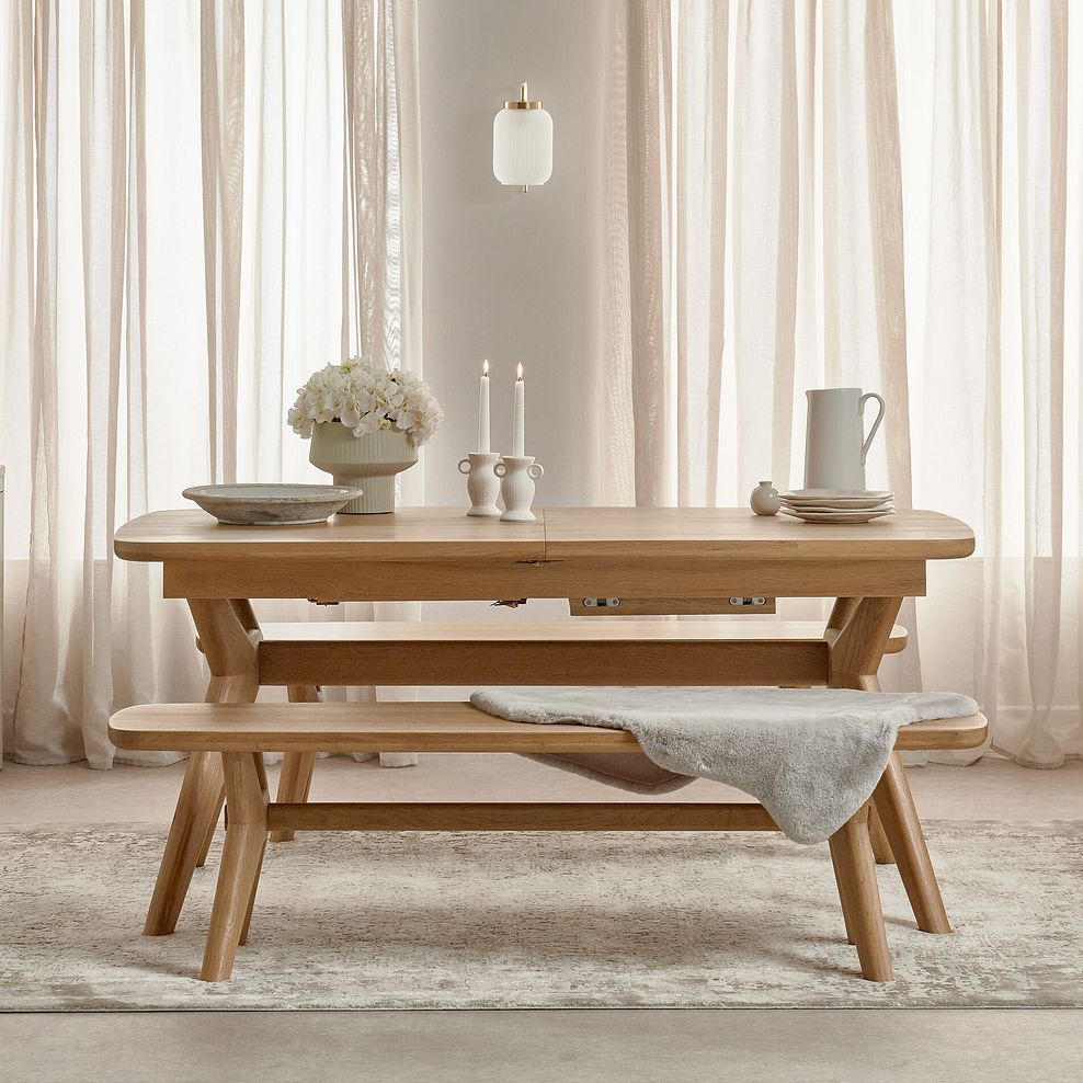 Bentley Natural Solid Oak Extending Dining Table 170-250cm 3