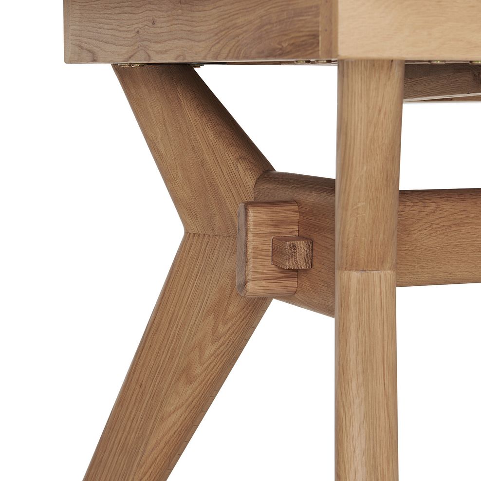 Bentley Natural Solid Oak Extending Dining Table with 4 Zola Chairs in Stone and 1 Bentley Bench 8