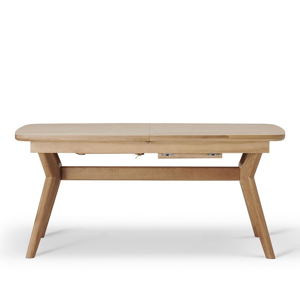 Bentley Natural Solid Oak Extending Dining Table with 4 Zola Chairs in Stone and 1 Bentley Bench 5