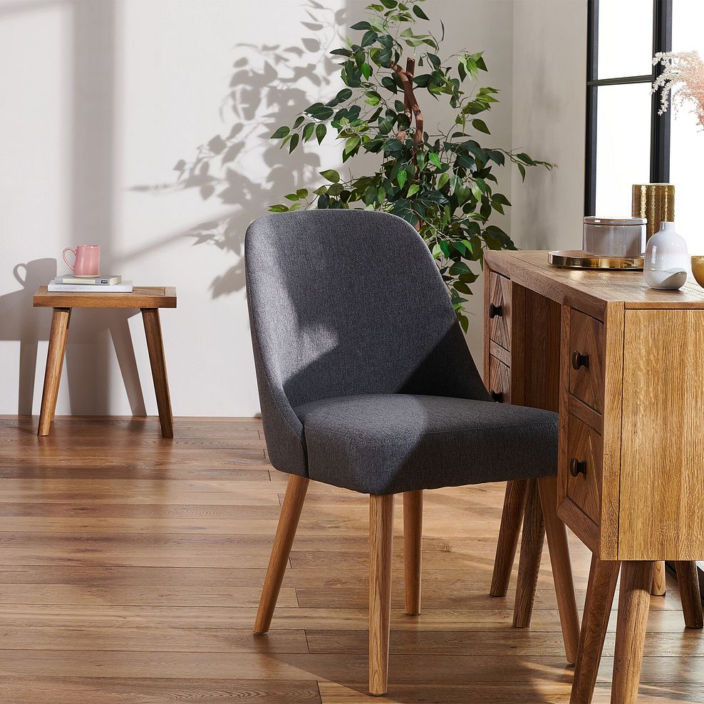 Bette Upholstered Chair in Grey Fabric 2