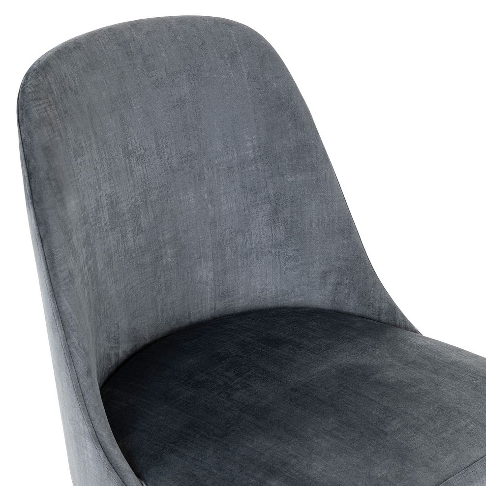 Bette Upholstered Chair with Oak Legs in Heritage Granite Velvet 6