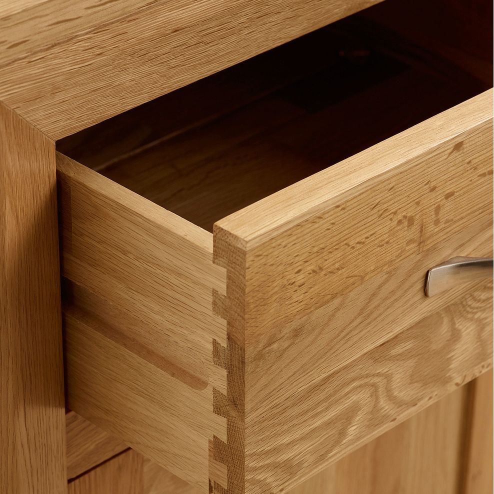 Bevel Natural Solid Oak 2 Drawer Bedside Table 3