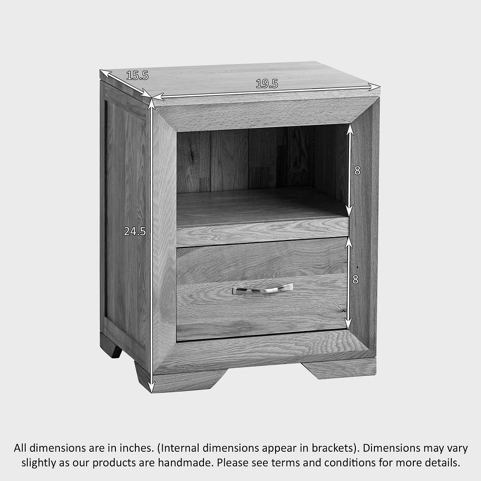 Bevel Natural Solid Oak Bedside Table 7