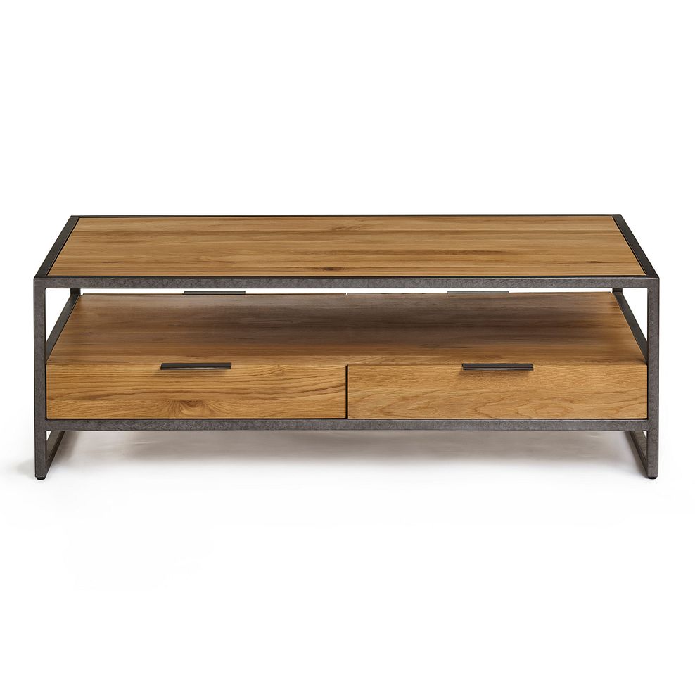 Brooklyn Natural Solid Oak and Metal Coffee Table 2