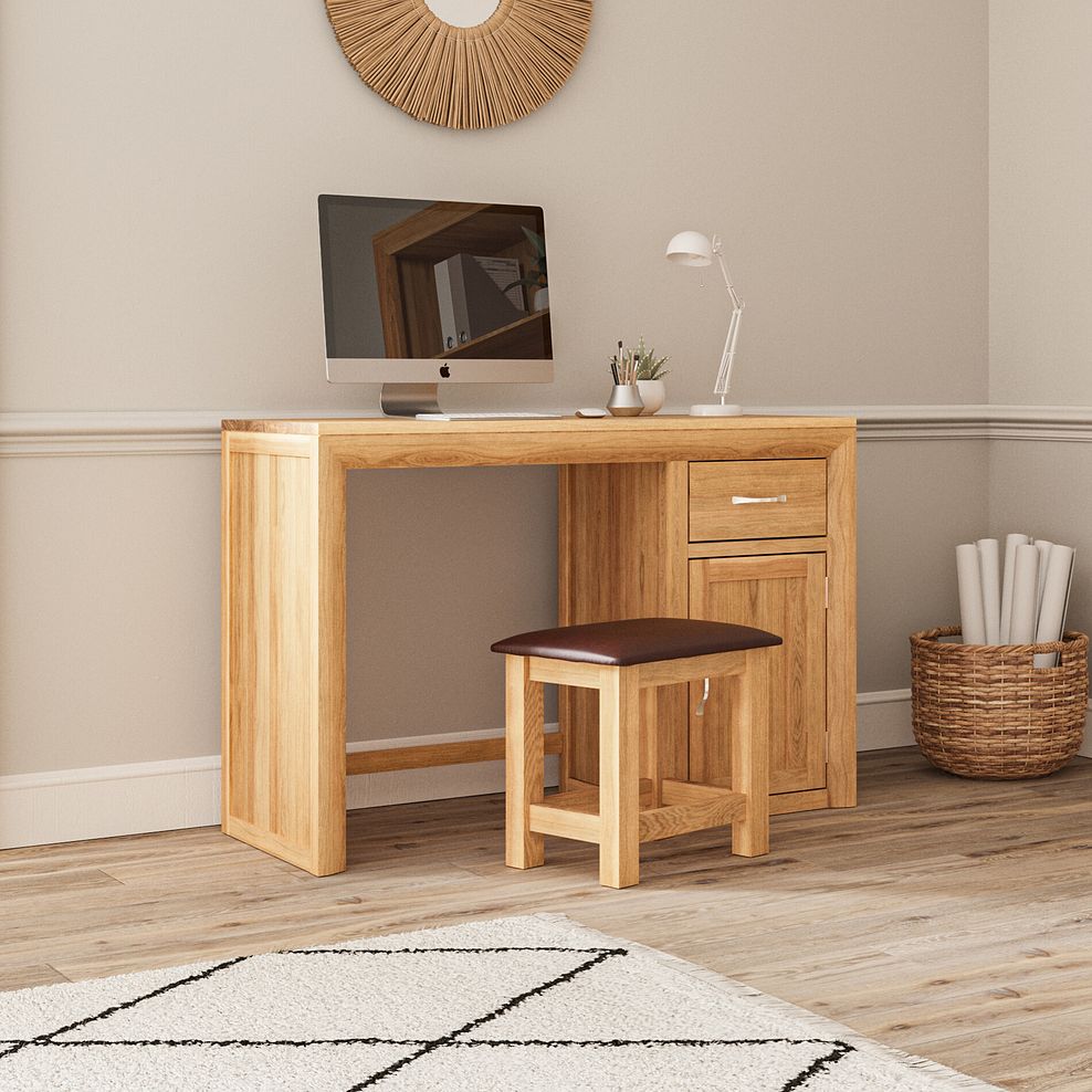 Bevel Natural Solid Oak Computer Desk 2