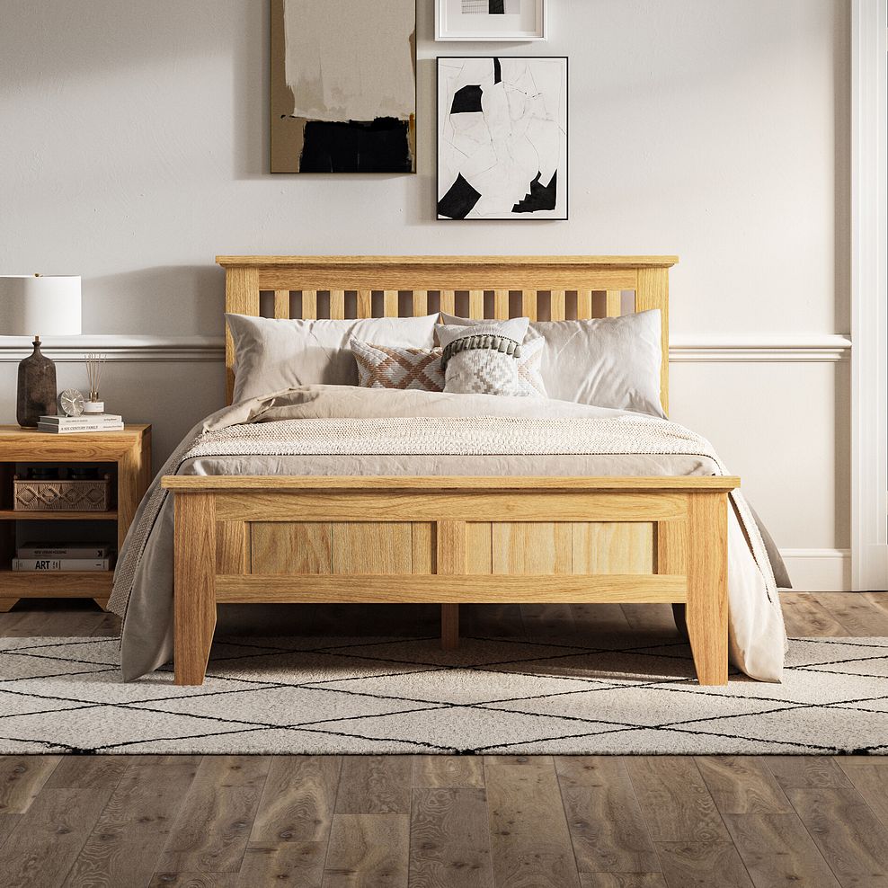 Bevel Solid Oak 4ft 6" Double Bed 1