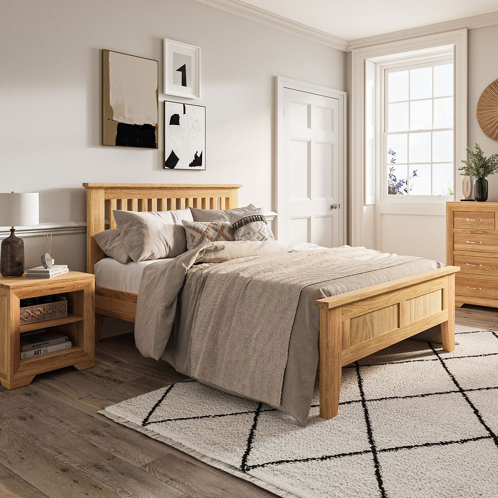 Bevel Solid Oak 4ft 6" Double Bed 2
