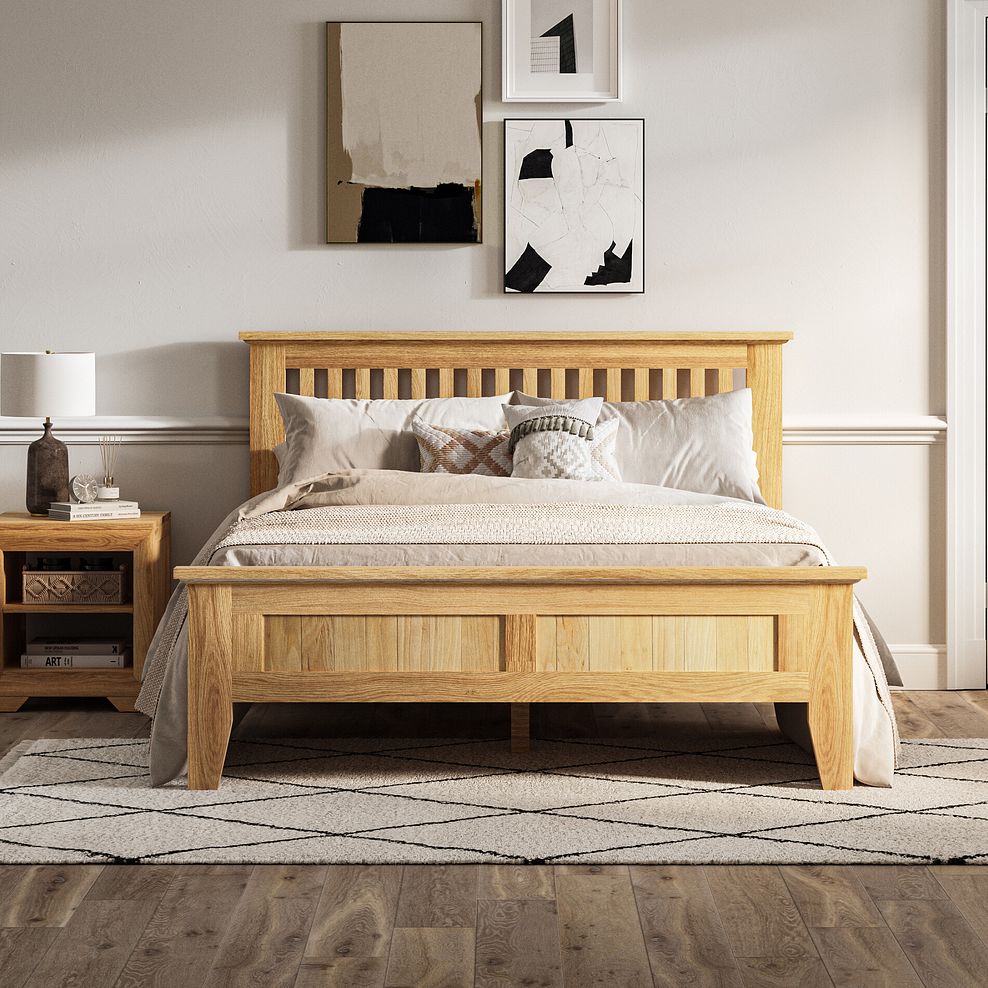 Bevel Natural Solid Oak 5ft King-Size Bed 1