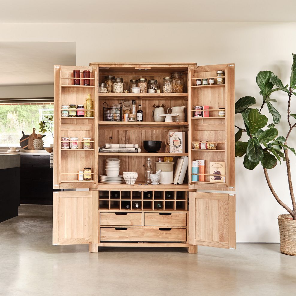 Bevel Natural Solid Oak Large Larder 3
