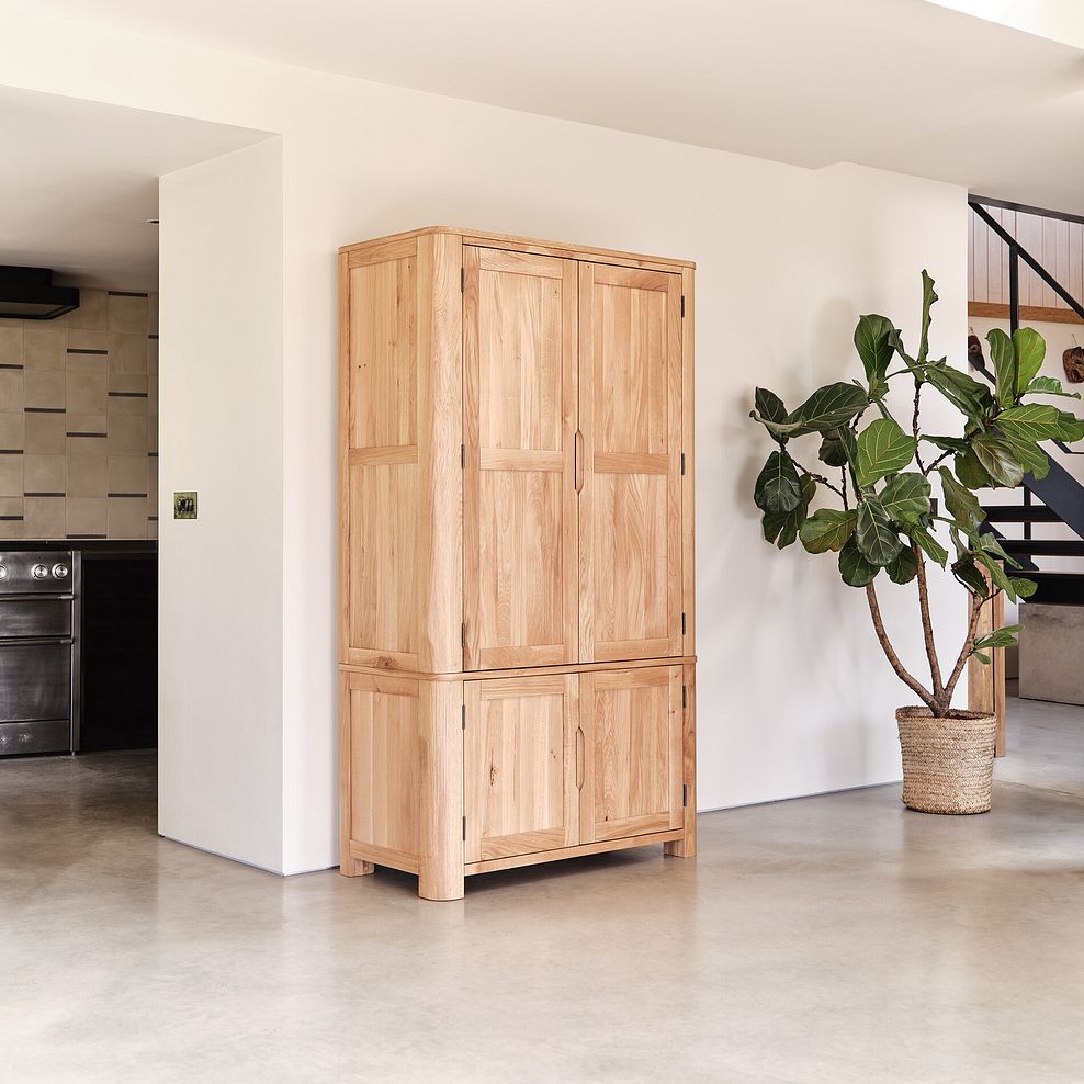 Bevel Natural Solid Oak Large Larder 5