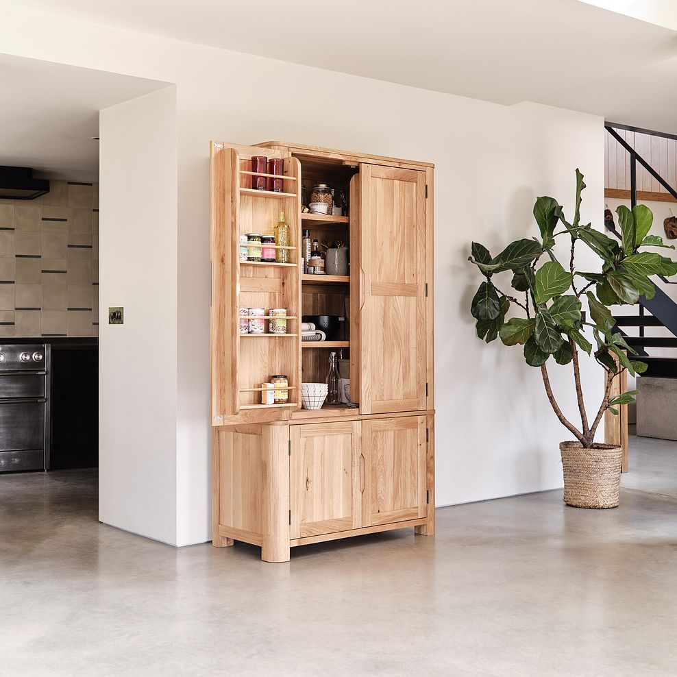 Bevel Natural Solid Oak Large Larder 4