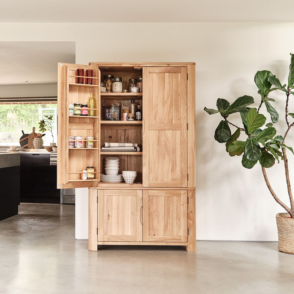 Bevel Natural Solid Oak Large Larder 1